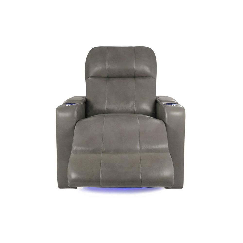 RowOne Prestige Gray Leather 2-Arm Chair Motorized - RowOne-RO8016-08P-GRY