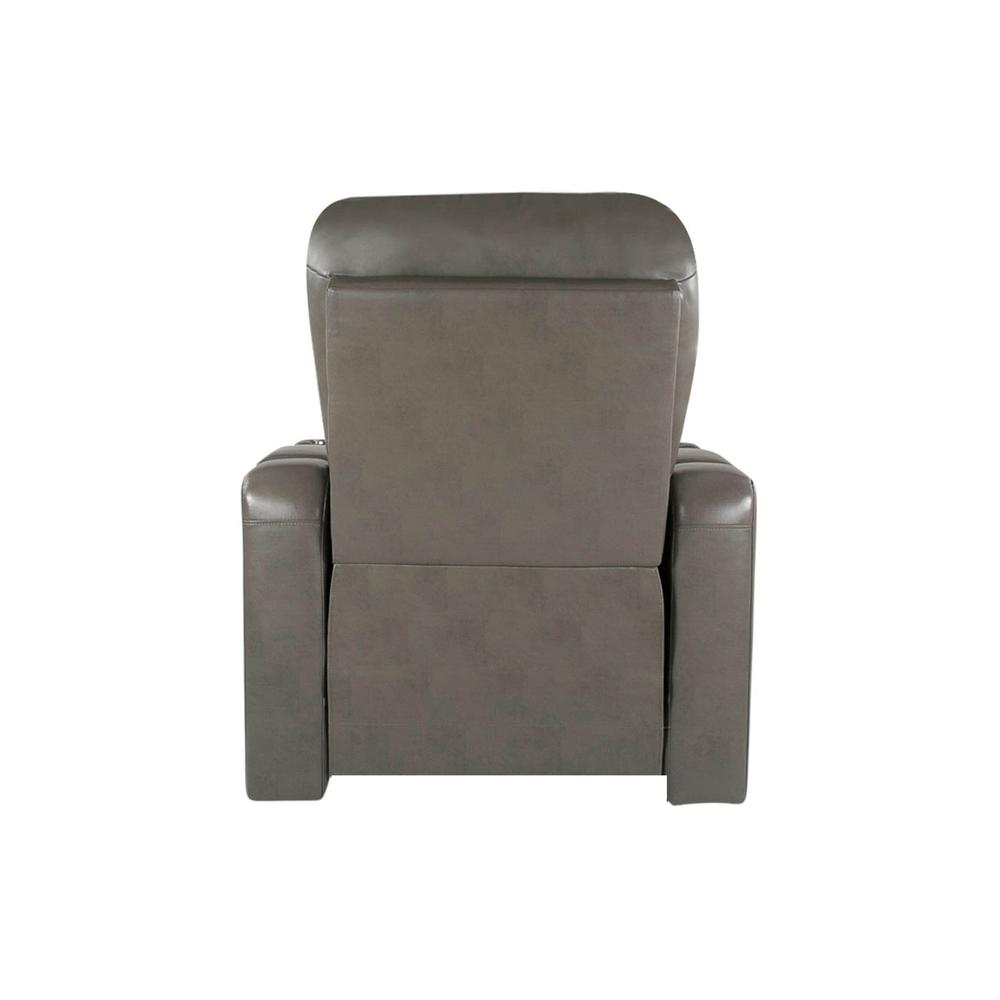 RowOne Prestige Gray Leather 2-Arm Chair Motorized - RowOne-RO8016-08P-GRY