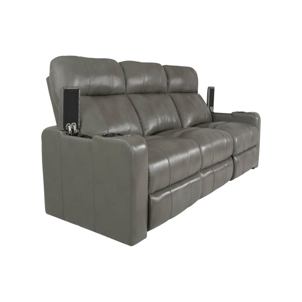 RowOne Prestige Gray Leather 3 Seat Sofa Motorized - RowOne-RO8016-R3SFA-GRY