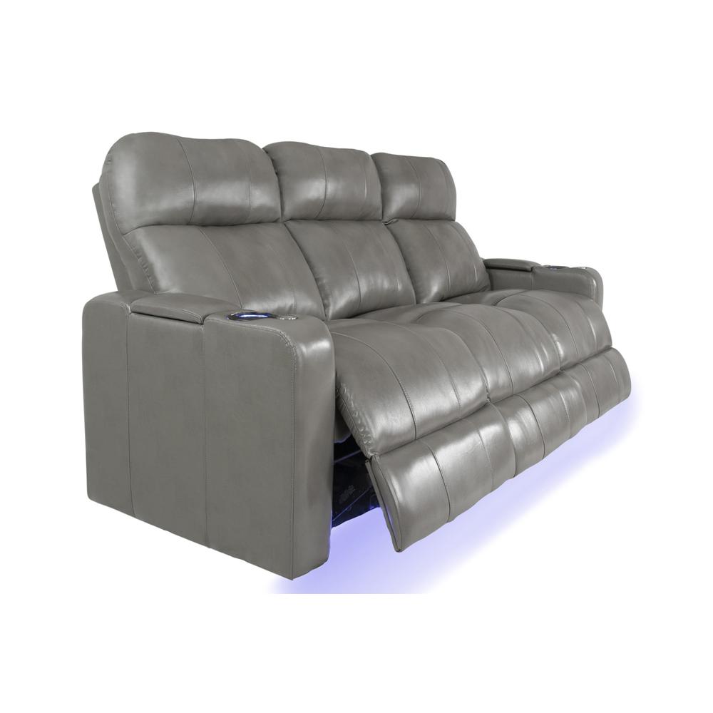 RowOne Prestige Gray Leather 3 Seat Sofa Motorized - RowOne-RO8016-R3SFA-GRY