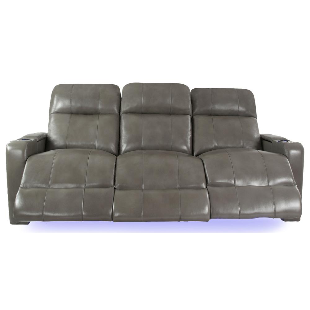 RowOne Prestige Gray Leather 3 Seat Sofa Motorized - RowOne-RO8016-R3SFA-GRY