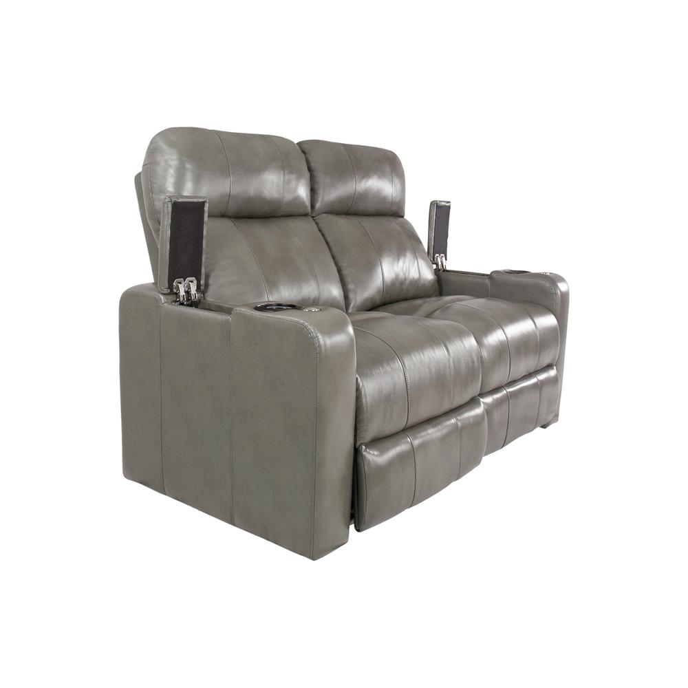 RowOne Prestige Gray Leather 2 Seat Loveseat Motorized - RowOne-RO8016-R2LSP-GRY