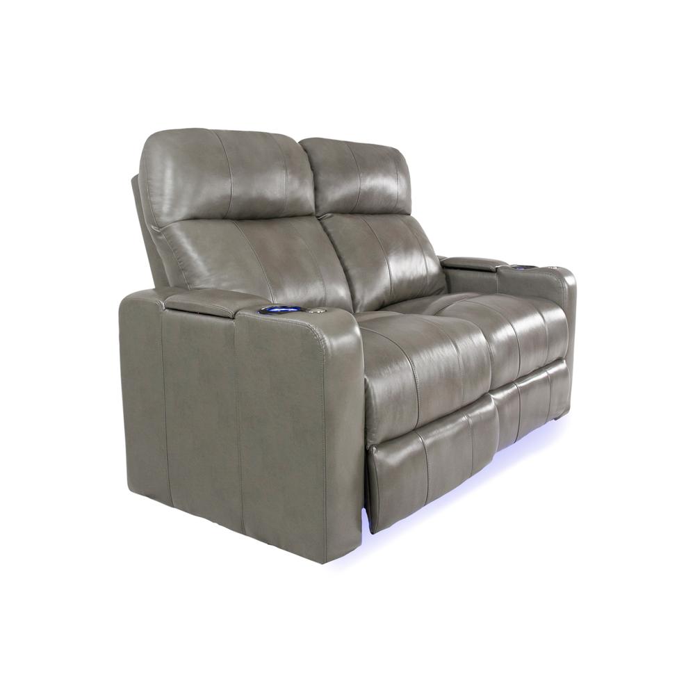 RowOne Prestige Gray Leather 2 Seat Loveseat Motorized - RowOne-RO8016-R2LSP-GRY