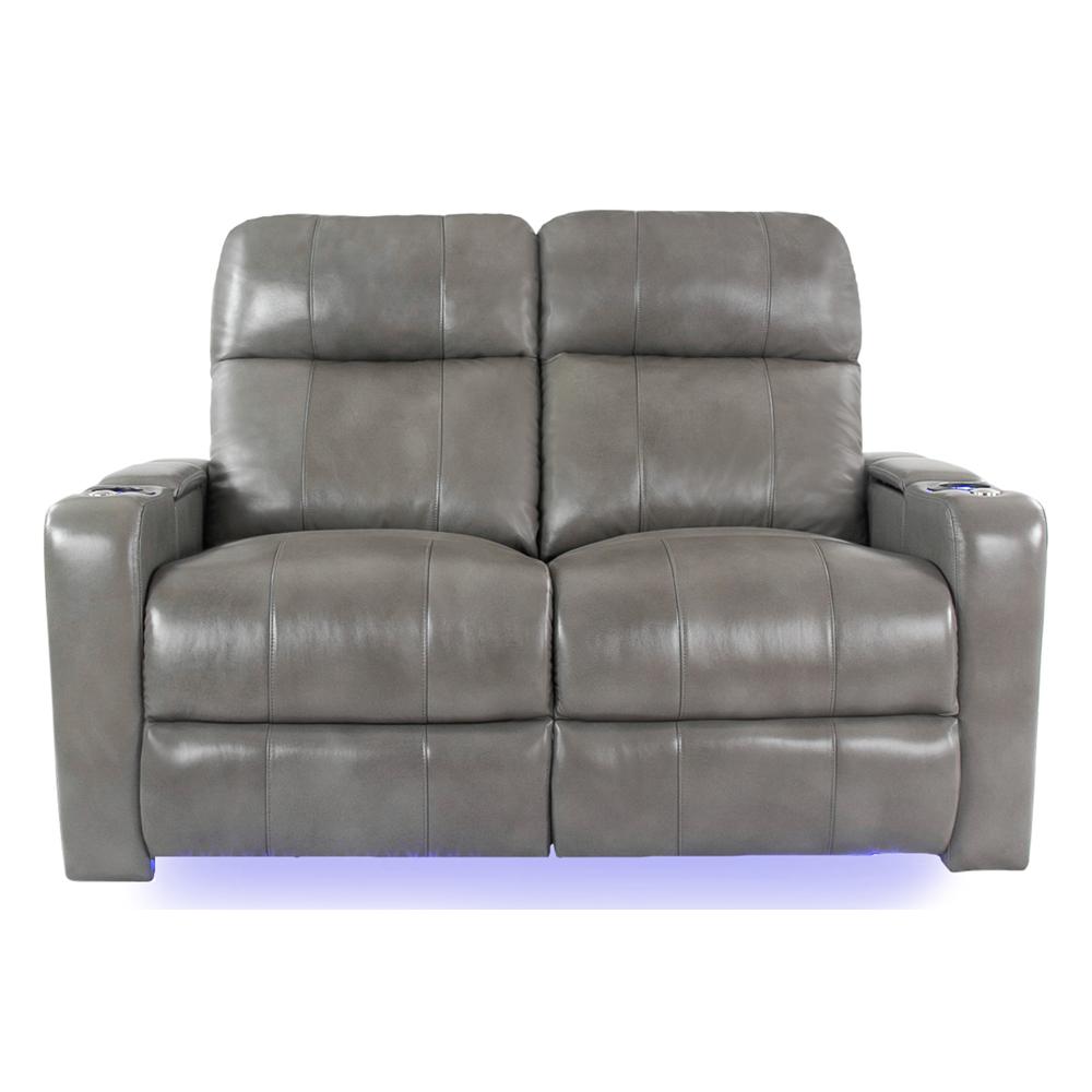 RowOne Prestige Gray Leather 2 Seat Loveseat Motorized - RowOne-RO8016-R2LSP-GRY