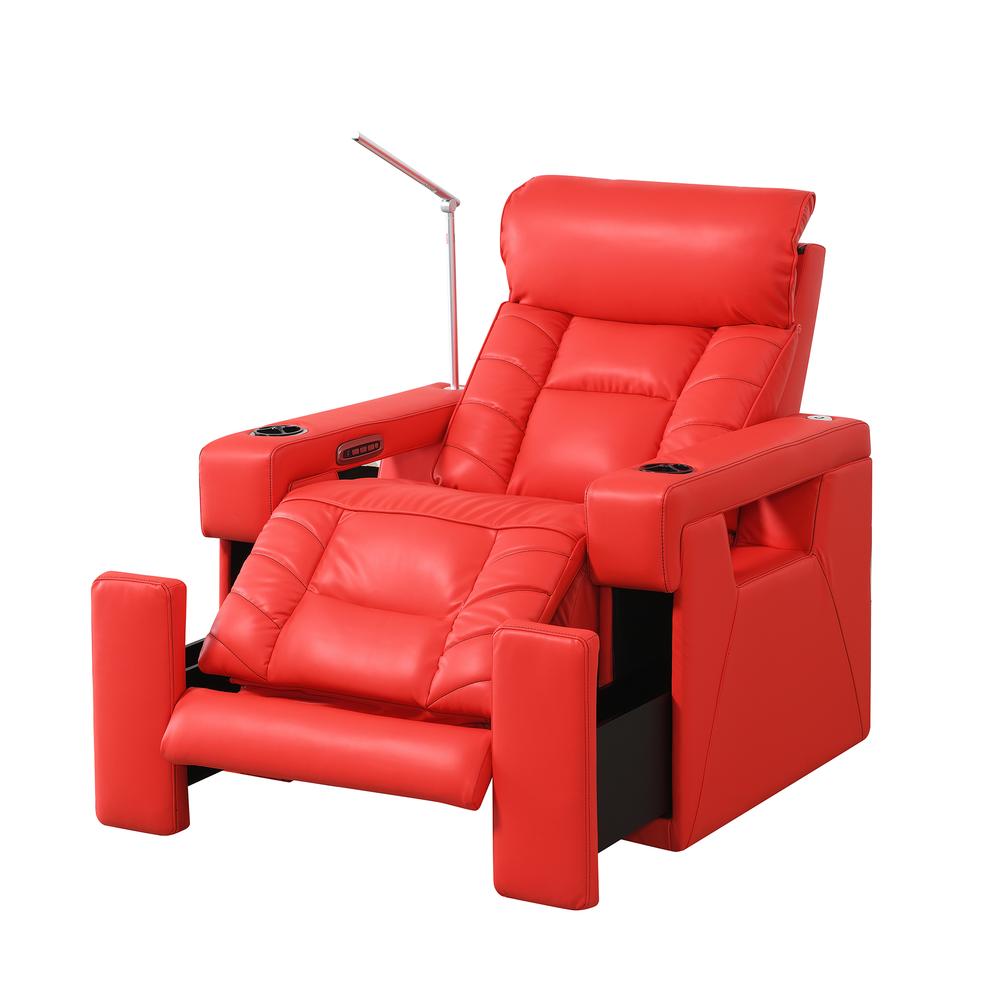 RowOne Rebellion 2-Arm Chair Motorized - Red - RowOne-RO8045-08H-RED