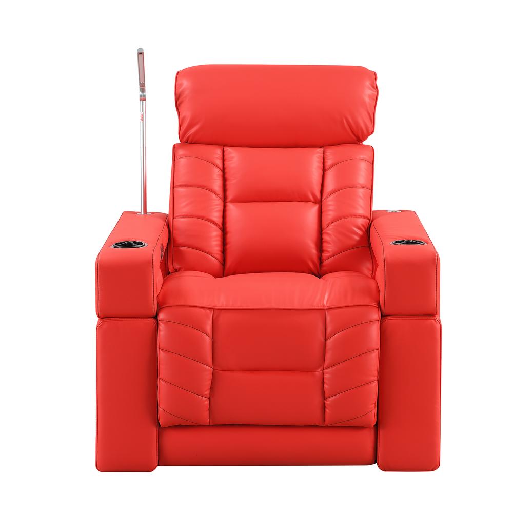 RowOne Rebellion 2-Arm Chair Motorized - Red - RowOne-RO8045-08H-RED