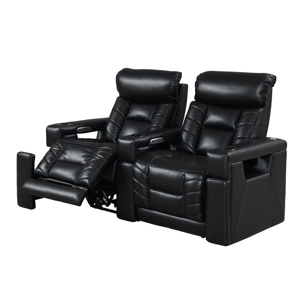 RowOne Rebellion 2 Chair Straight Row Motorized - Black - RowOne-RO8045-R2CH-BLK