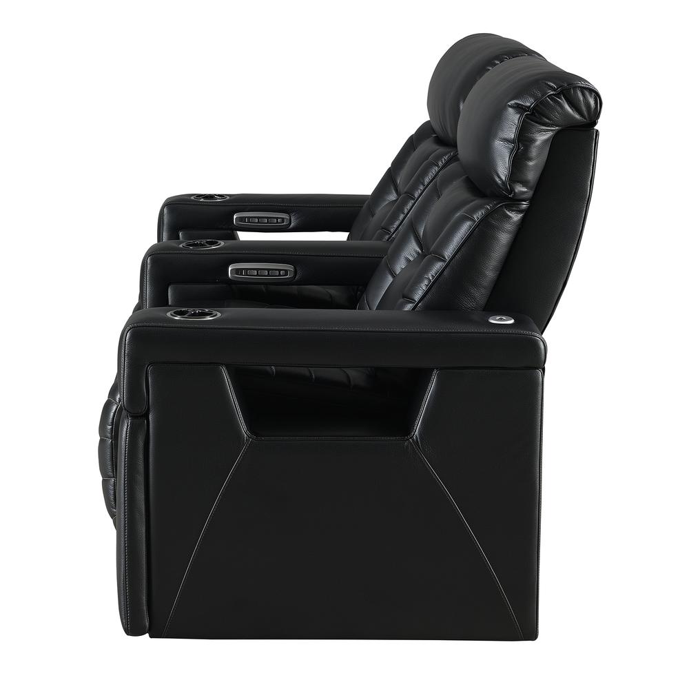 RowOne Rebellion 2 Chair Straight Row Motorized - Black - RowOne-RO8045-R2CH-BLK