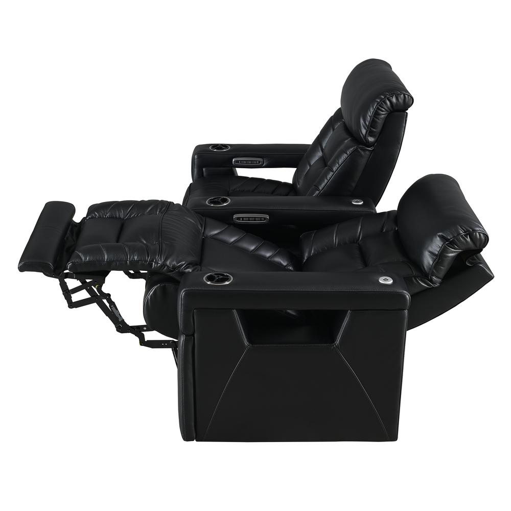 RowOne Rebellion 2 Chair Straight Row Motorized - Black - RowOne-RO8045-R2CH-BLK