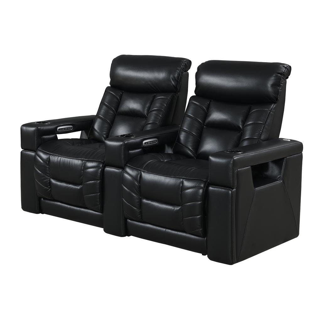 RowOne Rebellion 2 Chair Straight Row Motorized - Black - RowOne-RO8045-R2CH-BLK