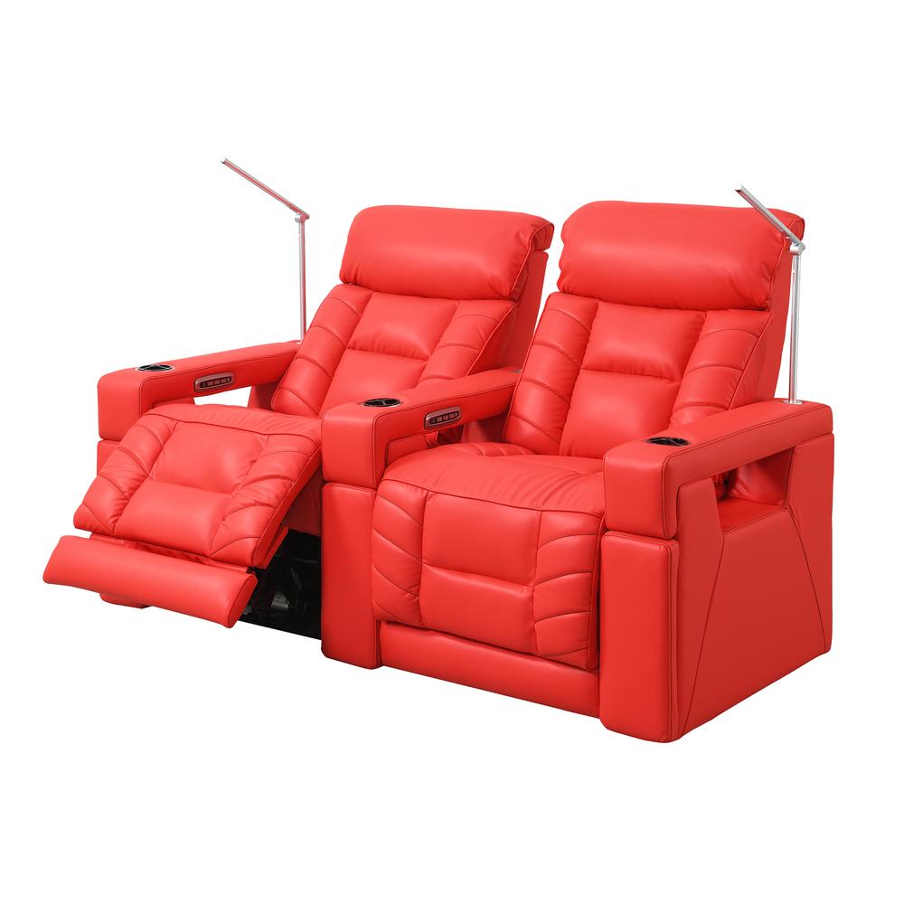 RowOne Rebellion 2 Chair Straight Row Motorized - Red - RowOne-RO8045-R2CH-RED