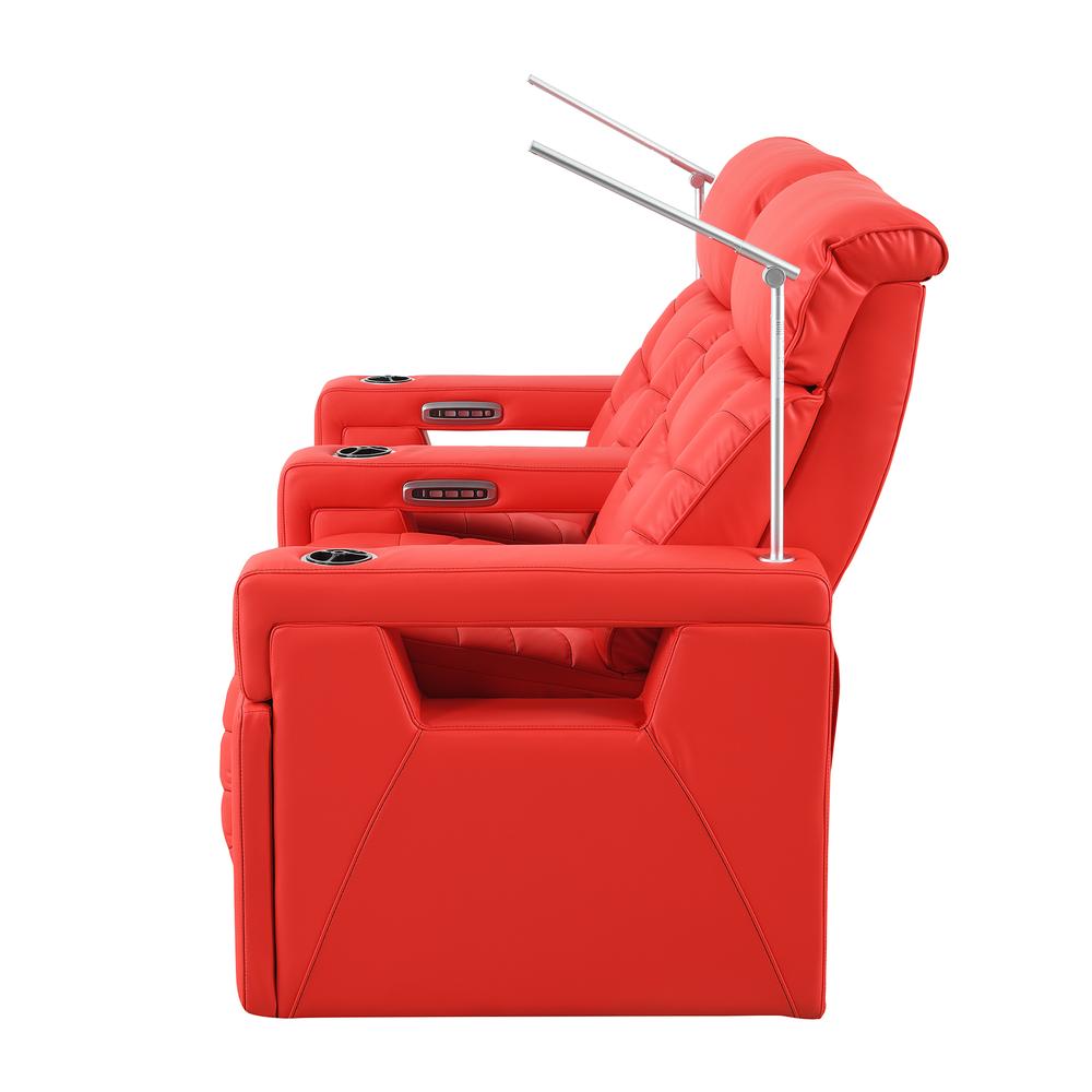 RowOne Rebellion 2 Chair Straight Row Motorized - Red - RowOne-RO8045-R2CH-RED