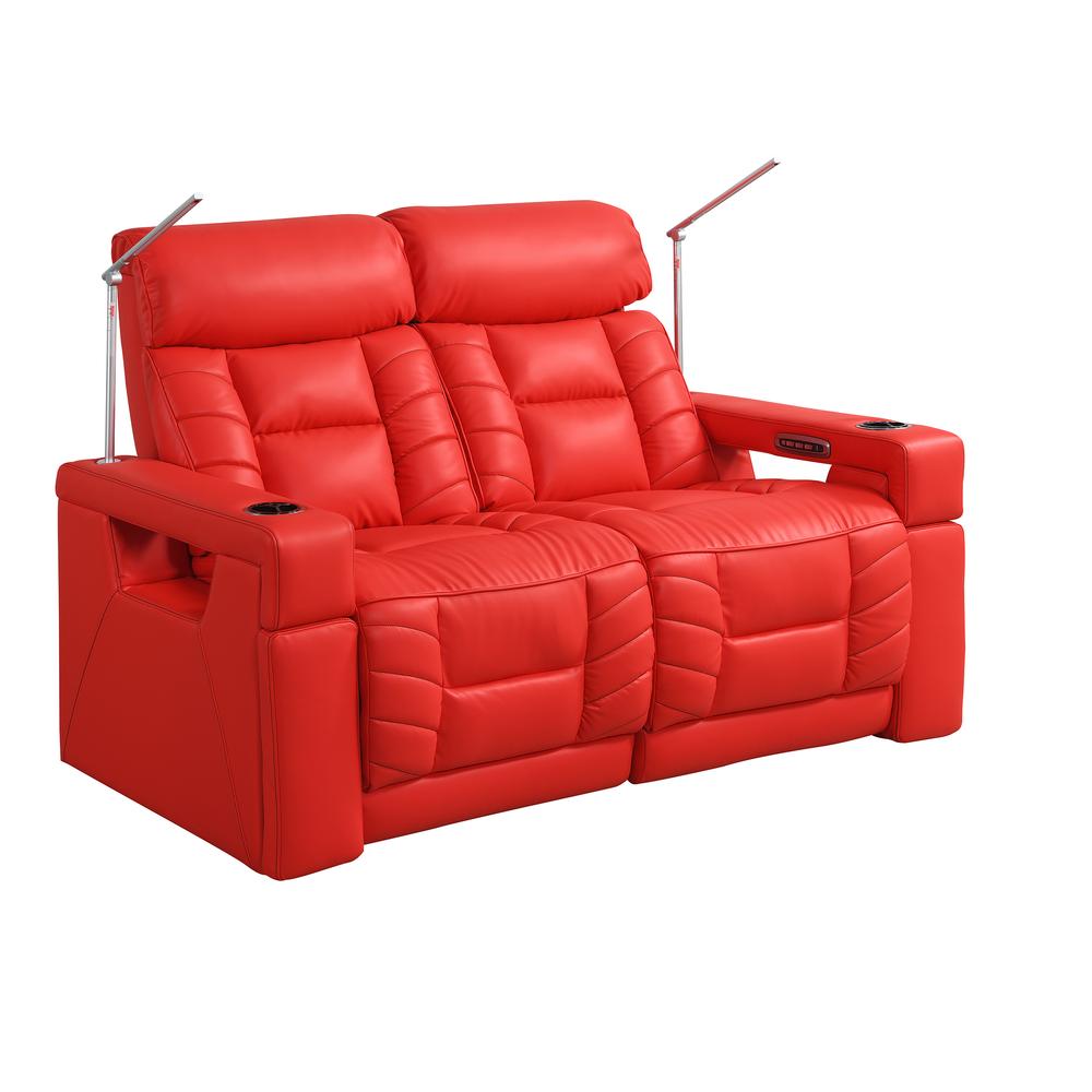 RowOne Rebellion 2 Seat Loveseat Motorized - Red - RowOne-RO8045-R2LSH-RED