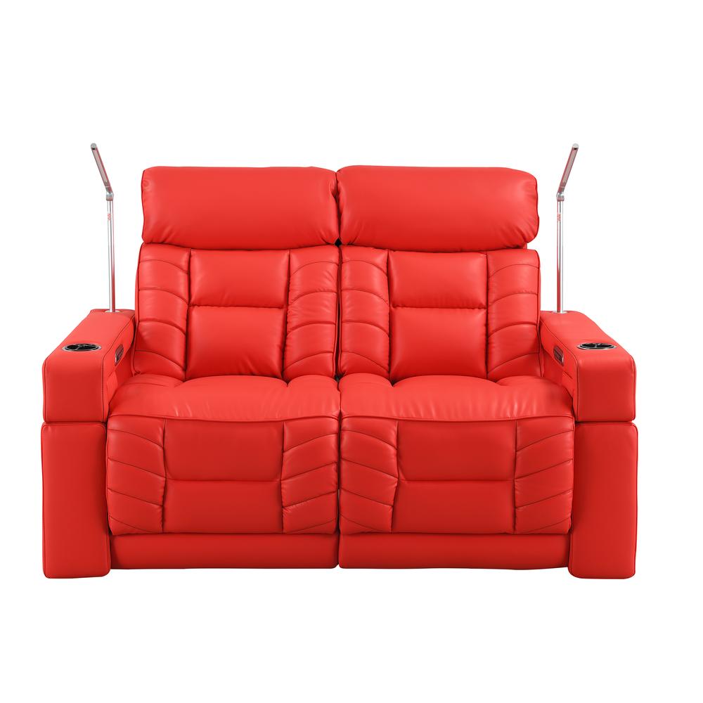 RowOne Rebellion 2 Seat Loveseat Motorized - Red - RowOne-RO8045-R2LSH-RED