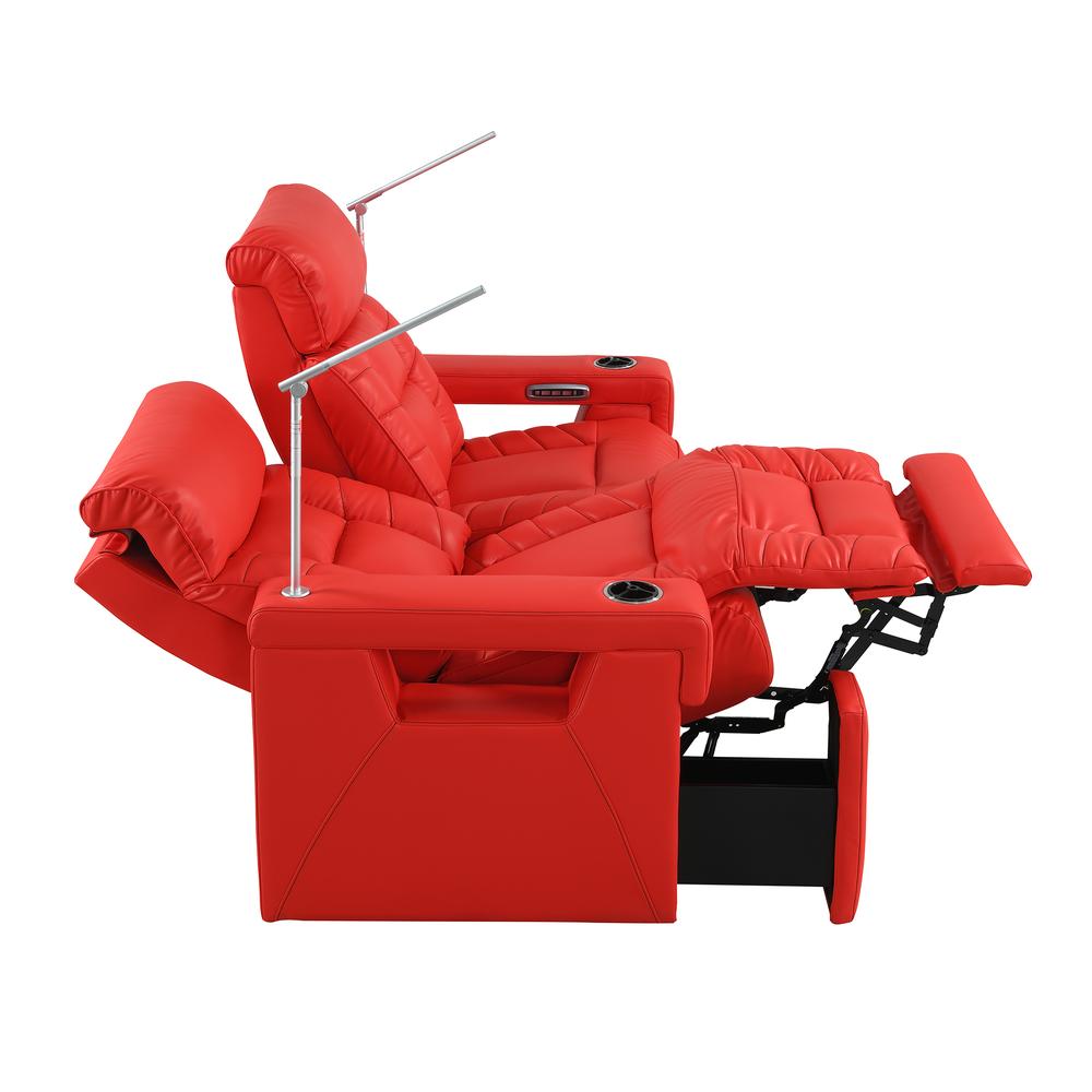 RowOne Rebellion 2 Seat Loveseat Motorized - Red - RowOne-RO8045-R2LSH-RED