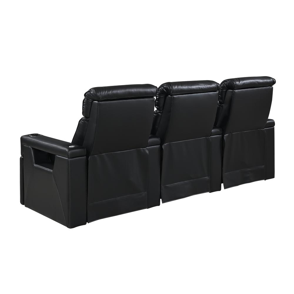 RowOne Rebellion 3 Chair Straight Row Motorized - Black - RowOne-RO8045-R3CH-BLK