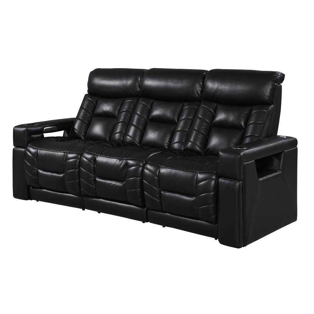 RowOne Rebellion 3 Seat Sofa Motorized - Black - RowOne-RO8045-R3SFA-BLK