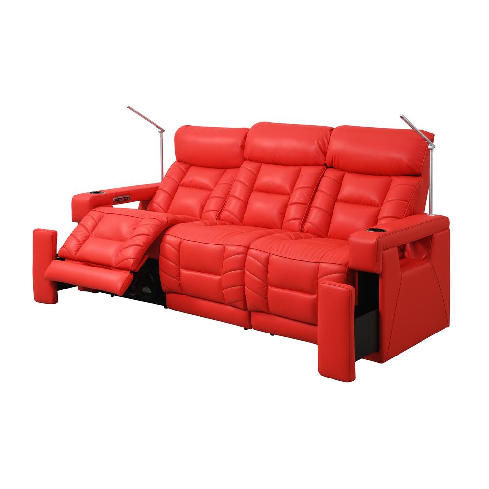 RowOne Rebellion 3 Seat Sofa Motorized - Red - RowOne-RO8045-R3SFA-RED