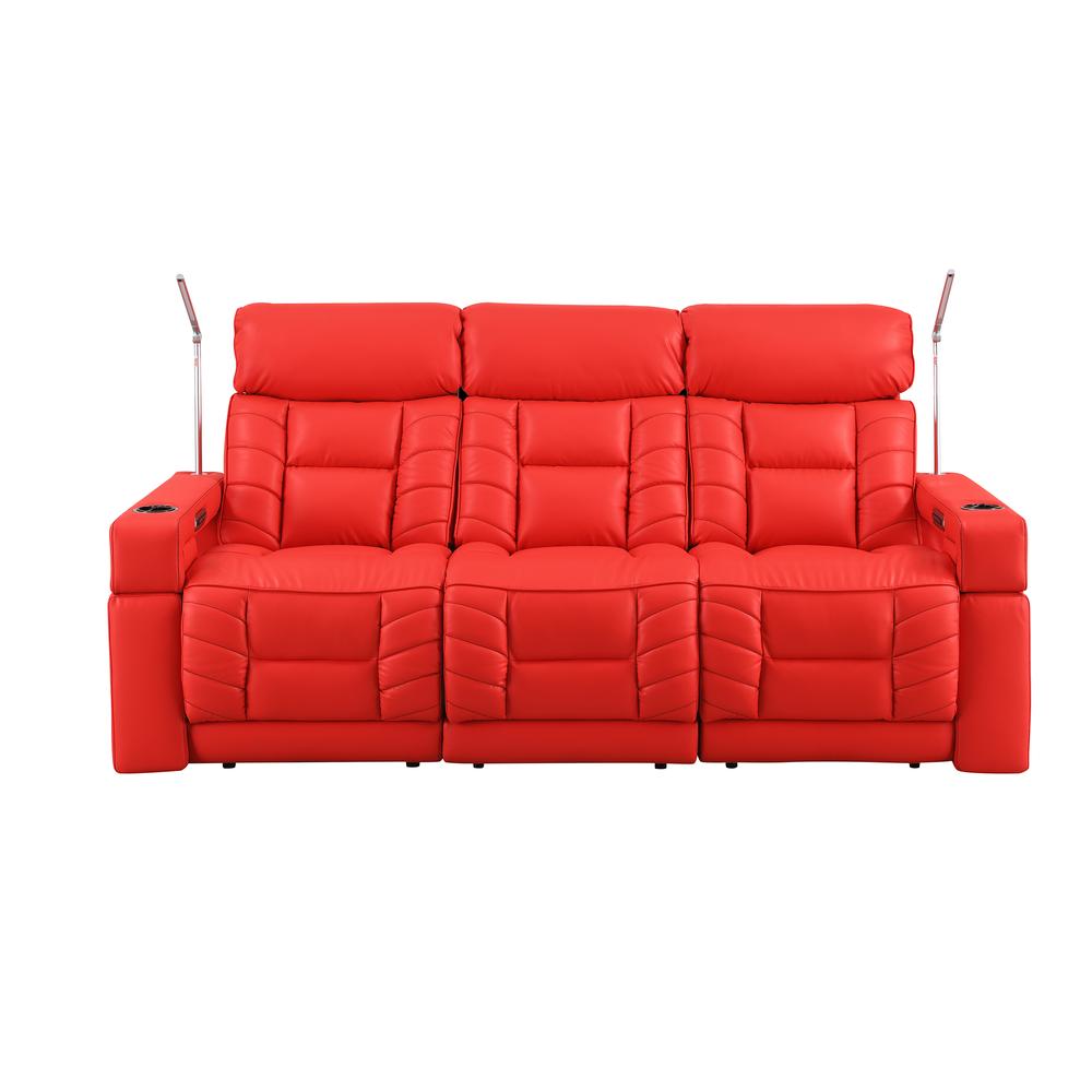 RowOne Rebellion 3 Seat Sofa Motorized - Red - RowOne-RO8045-R3SFA-RED