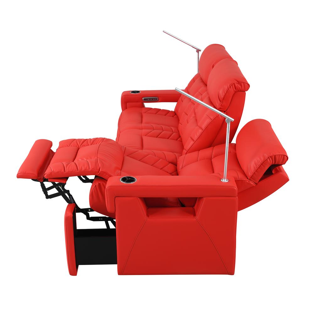 RowOne Rebellion 3 Seat Sofa Motorized - Red - RowOne-RO8045-R3SFA-RED