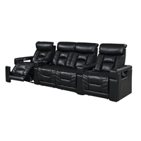 RowOne Rebellion 4 Chair Straight Row with Loveseat Motorized - Black