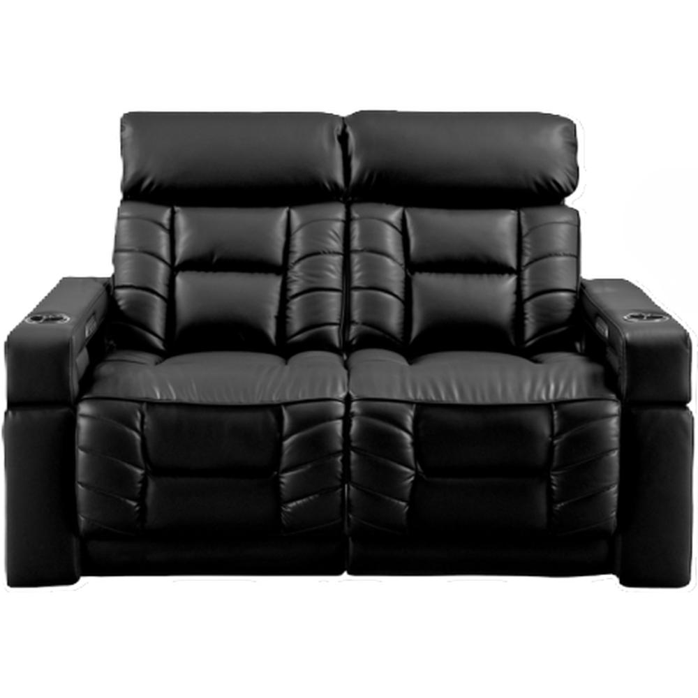 RowOne Rebellion 2 Seat Loveseat Motorized - Black - RowOne-RO8045-R2LSH-BLK