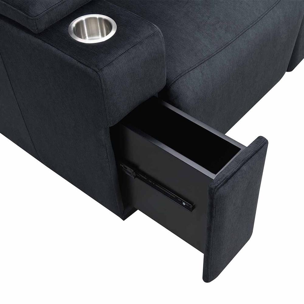 RowOne Calveri Microfiber Fabric 2 Seat Loveseat Power Recline - Charcoal - RowOne-RO9010-R2LSH-CHARCOAL-FABRIC