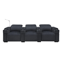 RowOne Calveri Microfiber Fabric 3 Seat Sofa Power Recline - Charcoal