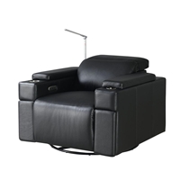 RowOne Calveri Black Leather 2 Chair Straight Row Power Recline