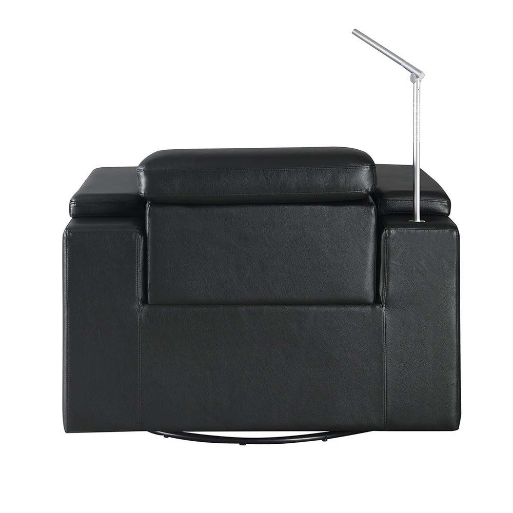 RowOne Calveri Black Leather 2 Chair Straight Row Power Recline - RowOne-RO9010-R2CH-BLK