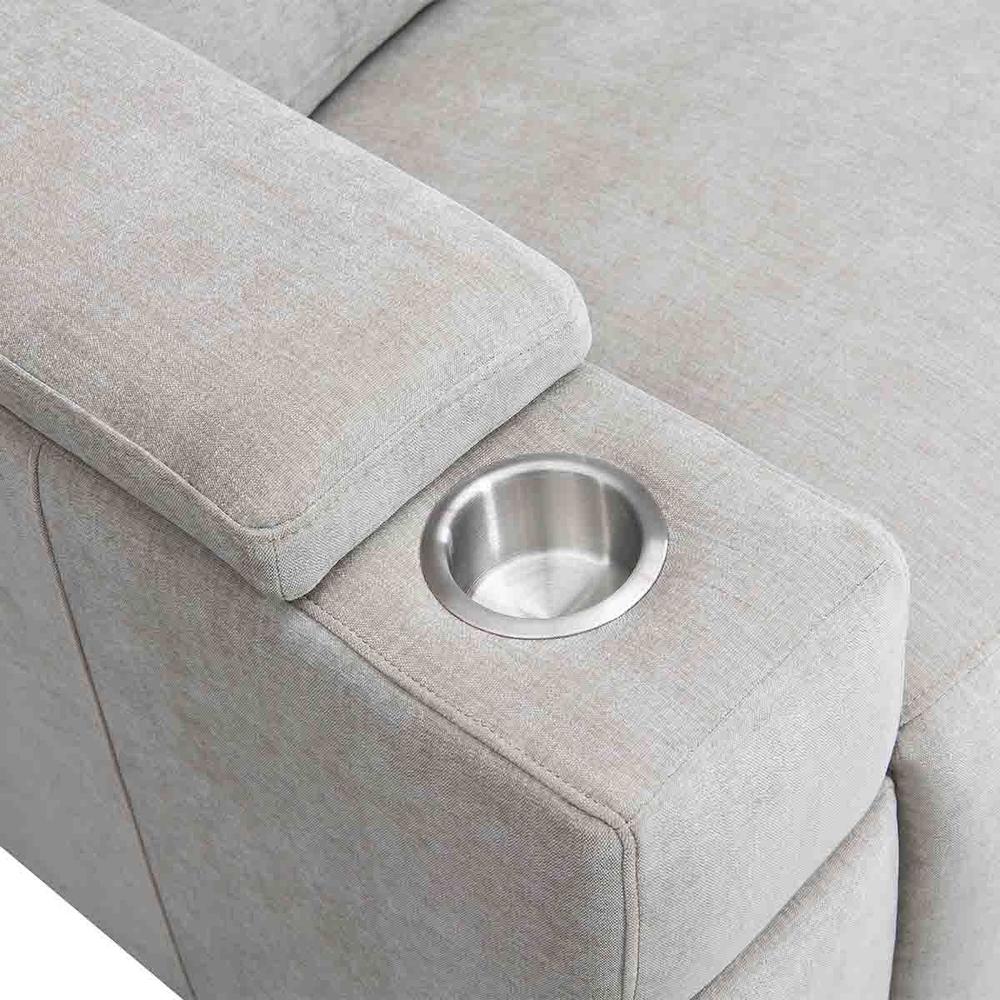 RowOne Calveri Microfiber Fabric 3 Seat Sofa Power Recline - Taupe - RowOne-RO9010-R3SFA-TAUPE-FABRIC