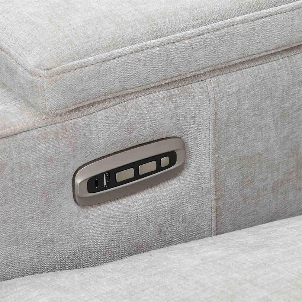 RowOne Calveri Microfiber Fabric 3 Seat Sofa Power Recline - Taupe - RowOne-RO9010-R3SFA-TAUPE-FABRIC