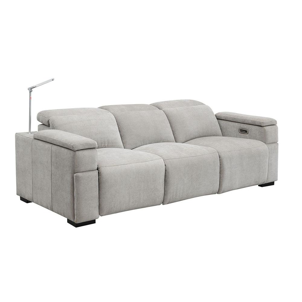 RowOne Calveri Microfiber Fabric 3 Seat Sofa Power Recline - Taupe - RowOne-RO9010-R3SFA-TAUPE-FABRIC