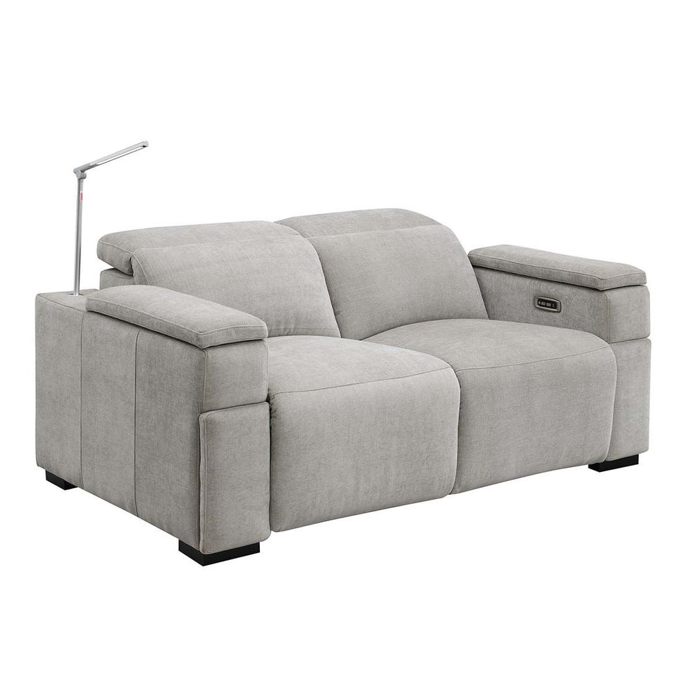 RowOne Calveri Microfiber Fabric 2 Seat Loveseat Power Recline - Taupe - RowOne-RO9010-R2LSH-TAUPE-FABRIC