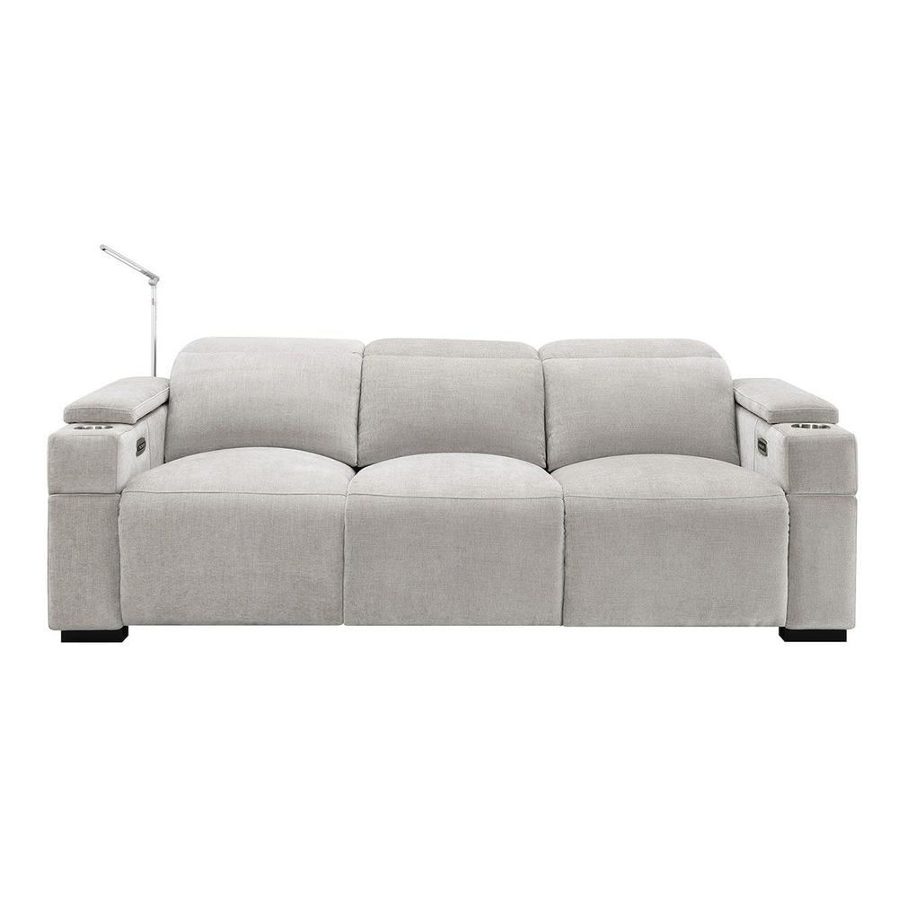 RowOne Calveri Microfiber Fabric 3 Seat Sofa Power Recline - Taupe - RowOne-RO9010-R3SFA-TAUPE-FABRIC