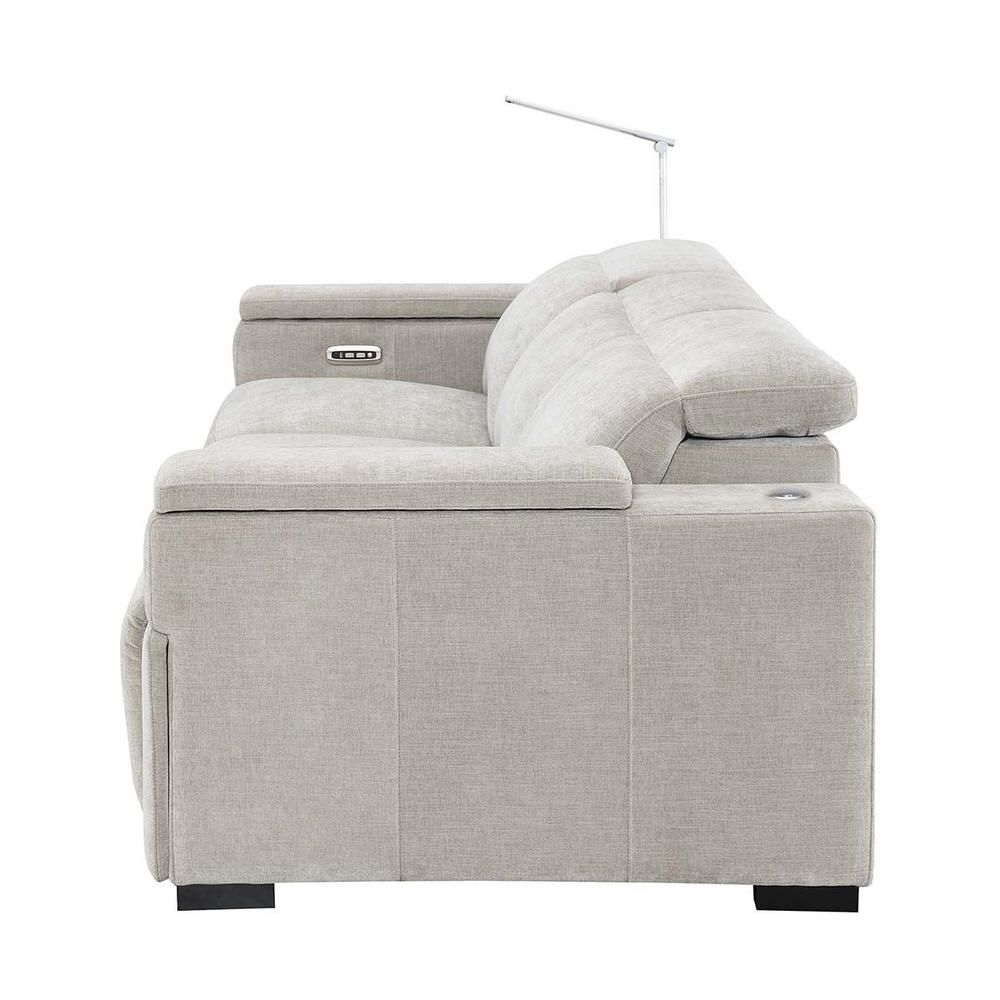 RowOne Calveri Microfiber Fabric 3 Seat Sofa Power Recline - Taupe - RowOne-RO9010-R3SFA-TAUPE-FABRIC