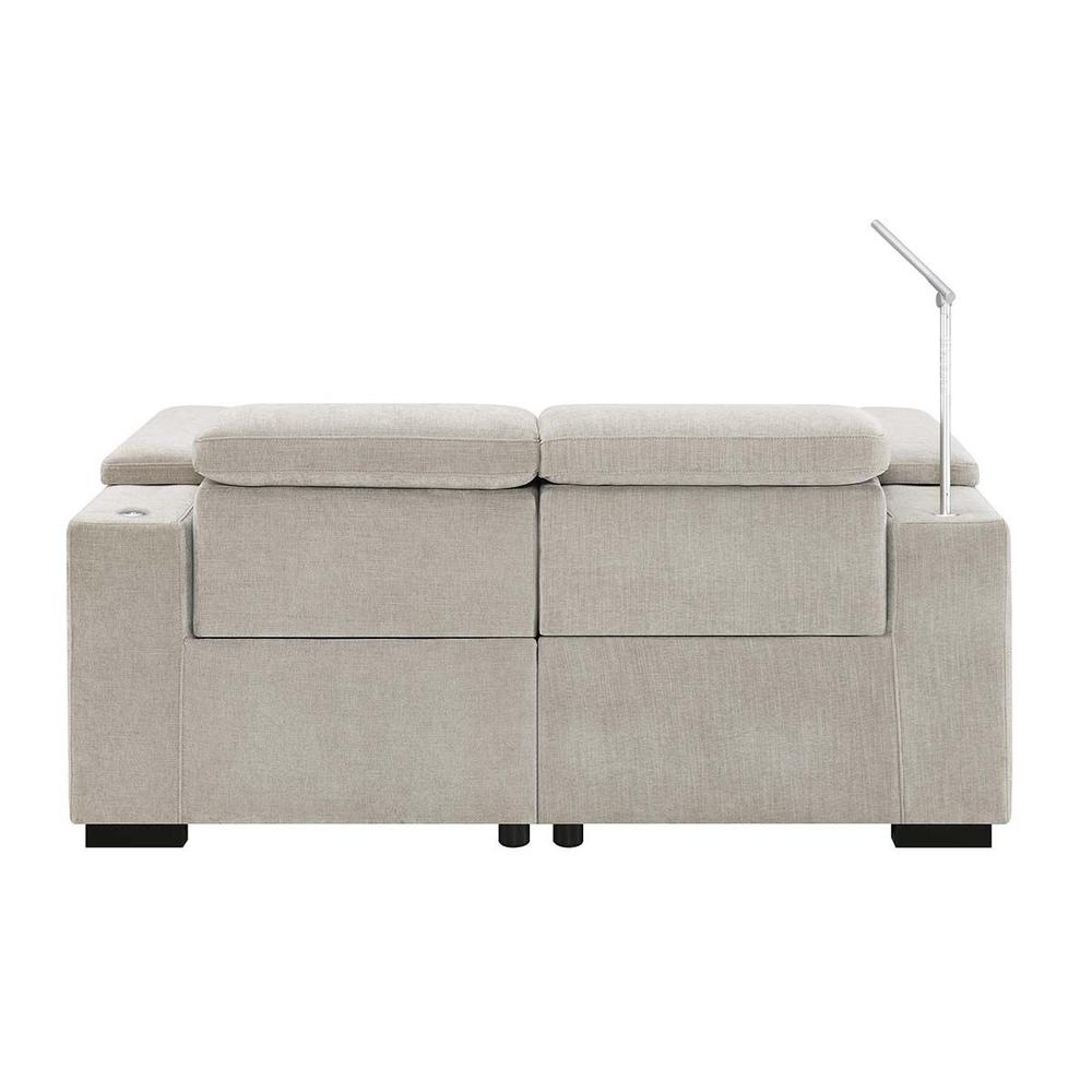 RowOne Calveri Microfiber Fabric 2 Seat Loveseat Power Recline - Taupe - RowOne-RO9010-R2LSH-TAUPE-FABRIC