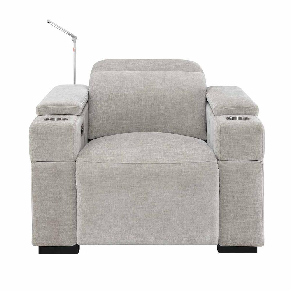 RowOne Calveri Microfiber Fabric 2-Arm Chair Power Recline - Taupe - RowOne-RO9010-08H-TAUPE-FABRIC