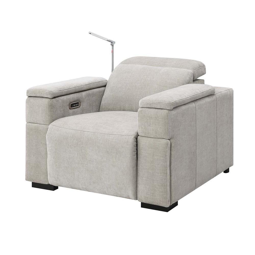 RowOne Calveri Microfiber Fabric 2-Arm Chair Power Recline - Taupe - RowOne-RO9010-08H-TAUPE-FABRIC