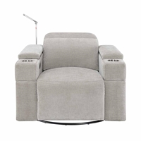 RowOne Calveri Microfiber Fabric 2-Arm Swivel Base Chair Power Recline - Taupe