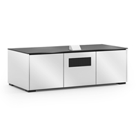 Salamander Designs Miami 237S EPS Cabinet for integrated Epson LS500 UST Projector - Gloss White, Black Top - X3/EPS2/237S/MM/GW/BK