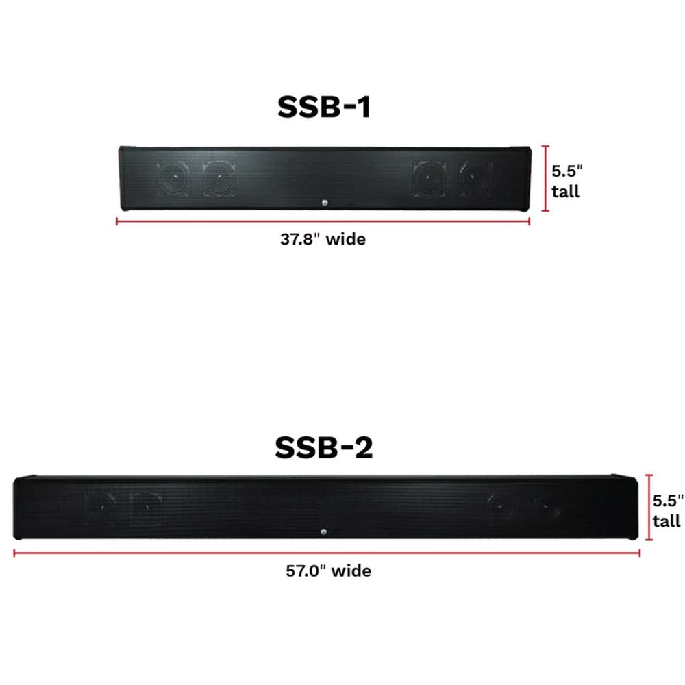 S&#233;ura 80W Outdoor Soundbar, 57.0" wide, for 65" - 85" TVs - Seura-SSB-2