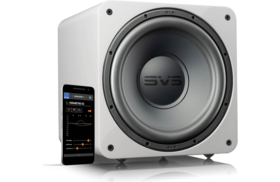 SVS SB-1000 Pro 12" powered subwoofer with digital processing and parametric equalization controls (Piano Gloss White) - SVS-SB-1000WHT