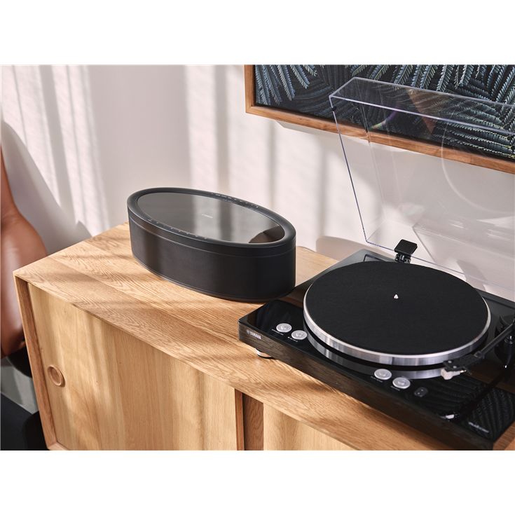 Yamaha TT-N503 MusicCast VINYL 500 Manual belt-drive turntable with Wi-Fi, Bluetooth and MusicCast, plus built-in phono preamp and pre-mounted cartridge (Black) - TT-N503BL - Yamaha-TT-N503BL