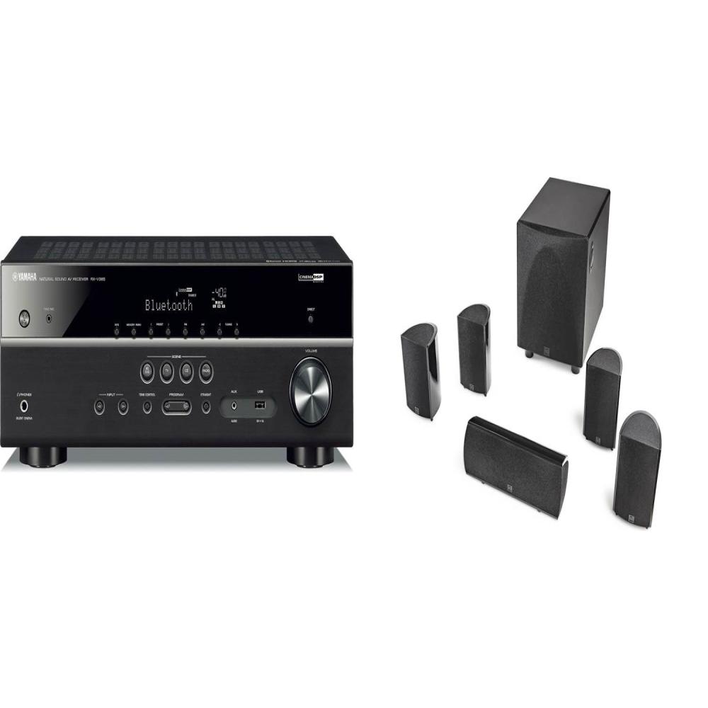 Yamaha RX-V385 AV Receiver + Definitive Technology Cinema Pro 60 5.1 Bundle