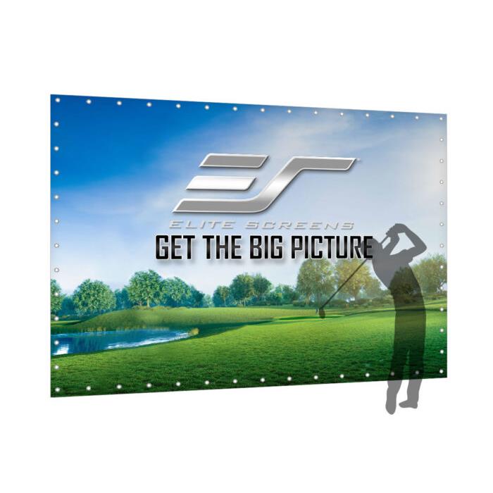 Elite Screens GolfSim DIY,10'x20' Impact Screen for Golf/Multi-Sport Simulation Screen with Grommets, Black Masking Borders, Folded Packing, DIY10X20-IPW-F, 