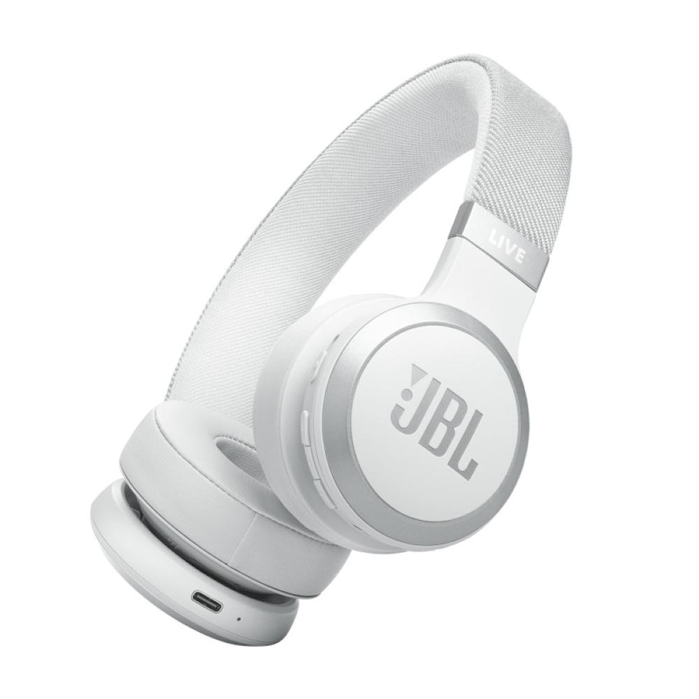 JBL Live 670NC Wireless On-Ear Noise Cancelling Headphones - White