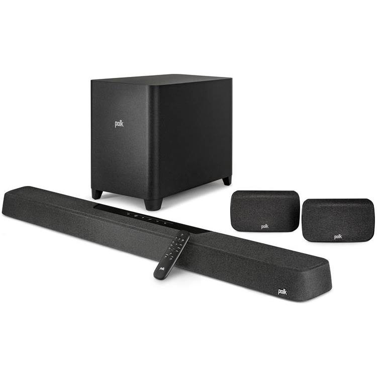 Polk MagniFi MAX AX SR Powered 5.1.2-channel sound bar and wireless subwoofer system with Wi-Fi Bluetooth Apple AirPlay 2 DTS:X and Dolby Atmos