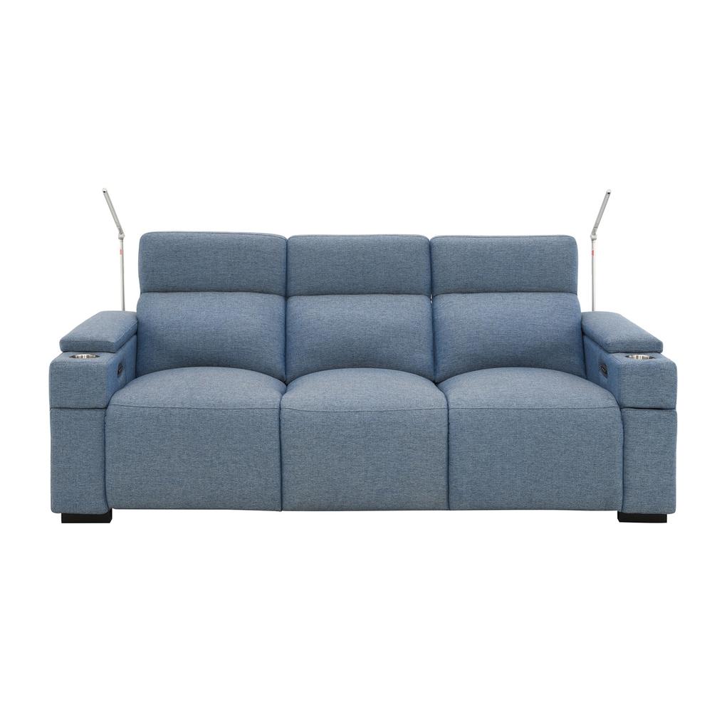 RowOne Calveri Microfiber Fabric 3 Seat Sofa Power Recline